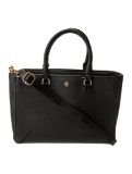 Tory Burch Blk Saffiano Zip Cls Top Hdl Bag