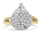 14k Two-tone Gold 1.00ct Diamond Ballerina Ring