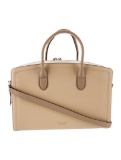 Kate Spade Zip Cls Neutrals Leather Top Hdl Bag