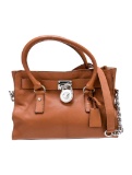 Michael Kors Brown Leather Chain-link Top Hdl Bag