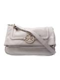 Tory Burch Grey Leather Snap Cls Shoulder Bag
