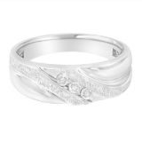10k Gold .14ct Diamond Three Stone Band