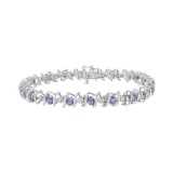 Elegant 4.62ct Tanzanite & Diamond Tennis Bracelet