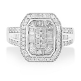 Elegant .99ct Diamond Elongated Octagon Ring