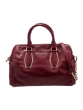 Michael Kors Burgundy Leather Zip Cls Top Hdl Bag