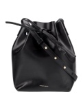 Mansur Gavriel Blk Leather Drawstring Bucket Bag