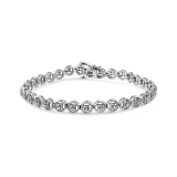 Elegant .10ct Diamond Open Circle Link Bracelet