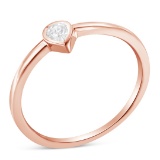 14k Gold Pl. Round .05ct Diamond Pear-shaped Ring
