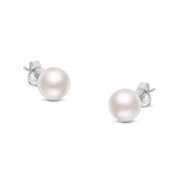 14k Gold 7.5-8.0mm Akoya Cultured Pearl Earrings