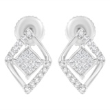 10k Gold .33ct Double Composite Earrings
