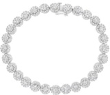 14k Wgold 3.88ct Diamond Cluster Link Bracelet