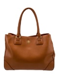 Tory Burch Brown Leather Gold-tone Hdw Top Hdl Bag