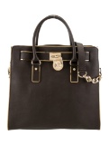 Michael Kors Prt Brown Leather Chain-link Tote