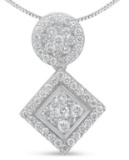 14k Wgold 1.00ct Diamond Geometric Necklace