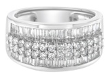 14k W. Gold 1.50ct Diamond Multi-row Cocktail Band