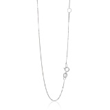 14k White Gold Adjustable Box Chain 0.6mm