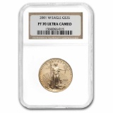 2001-w 1/2oz Proof American Gold Eagle Pf70 Ucam