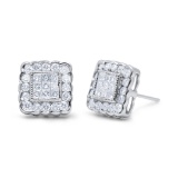 14k Gold 1.01ct Diamond Scallop-edge Earrings