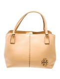 Tory Burch Neutrals Leather Snap Cls Top Hdl Bag