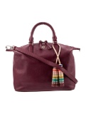 Tory Burch Burgundy Leather Tassel Zip Top Hdl Bag