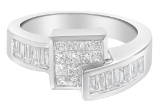 14k Wgold 1.33ct Diamond Geometric Bypass Ring