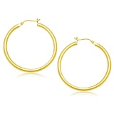 14k Gold Polished Hoop Earrings 40mm
