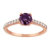 10k Gold 1.56ct Diamond & Amethyst Ring