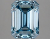 Fancy Blue Emerald Cut 3.13ct Vs2 Lab Diamond