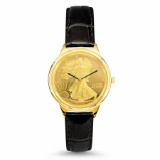 Gold-pl. Walking Liberty Medallion Men's Watch