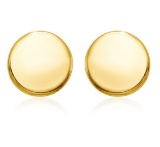 14k Gold Polished Round Post Earrings