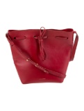 Mansur Gavriel Red Leather Drawstring Bucket Bag