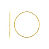 14k Gold Textured Endless Hoop Earrings