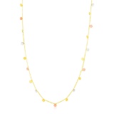 14k Tri-color Dangling Circles Necklace