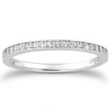 14k Wgold Round .21ct Diamond Micro-pave Band