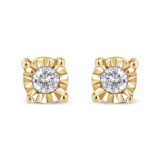 10k Gold-pl. .10ct Diamond Stud Earrings