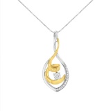 10k Two-tone Gold .25ct Diamond Spiral Necklace