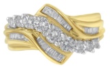 10k Two-tone Gold 1.00ct Diamond Bypass Ring
