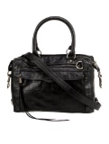 Rebecca Minkoff Black Leather Zip Cls Top Hdl Bag