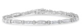 10k Wgold 3.00ct Diamond Geometric Tennis Bracelet