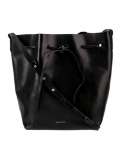 Mansur Gavriel Blk Leather Drawstring Bucket Bag