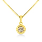 14k Gold-pl .75ct Diamond Milgrain Necklace