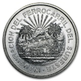 1950 Mexico Silver 5 Pesos Southern Railroad Bu
