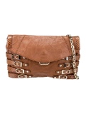 Jimmy Choo Graphic Brown Lthr Chain-link Shldr Bag