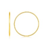 14k Gold Endless Hoop Style Earrings