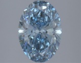 Fancy Blue Oval Cut 2.80ct Vs1 Lab Diamond