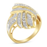 10k Gold 1.18ct Diamond Bypass Cocktail Ring