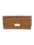 Jimmy Choo Brown & Metallic Leather Flap Clutch