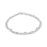 Round .01ct Diamond Curved Spiral Link Bracelet