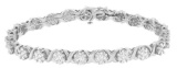 14k W. Gold Round 4.88ct Diamond Tennis Bracelet