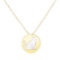 14k Gold Mother Of Pearl Cat Symbol Necklace